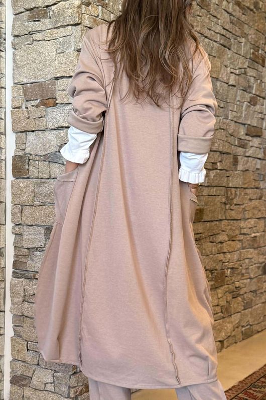 Sola Smart Tech Cowl Cocoon Dress Mocha